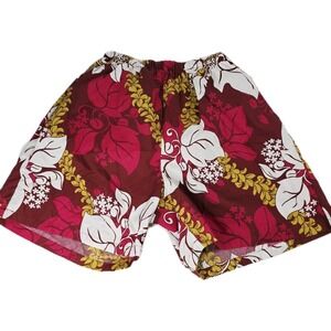 Royal Creations Shorts‎ Vintage Original Large Surf Line Hawaiian Beach Red